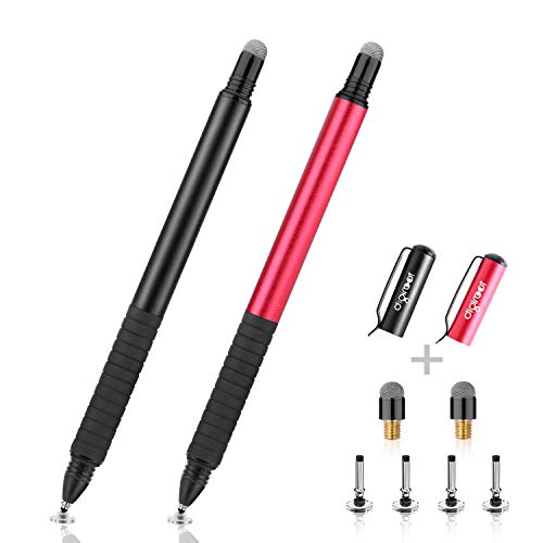 Digiroot (2Pcs) 2-in-1 Precision Stylus Disc Tip with Fiber Tip for Notes-Taking, Drawing