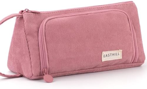 EASTHILL Big Capacity Pencil Case, Canvas - Pink