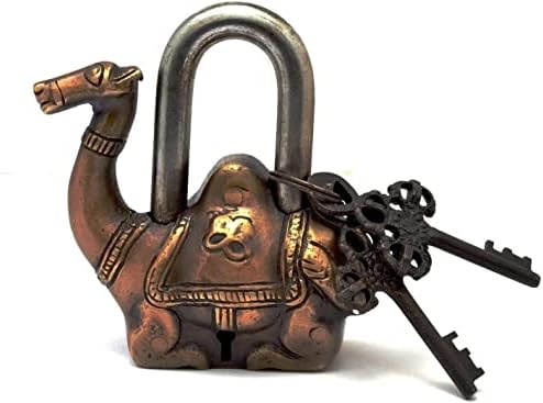 Brass Padlock - Lock with Keys - Working Functional - Brass Made Camel Antique Padlock.