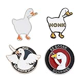 Goose Honk Knife Enamel Pins - Metal Cartoon Game Naughty Goose Brooch Fashion Lapel Pins Badges Accessories (Set A)