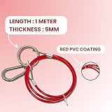 Wytrzymały kabel do odrywania przyczepy kempingowej, kabel bezpieczeństwa sprzęgła holowniczego, kabel awaryjny, wytrzymały pierścień rozrywający, wytrzymały kabel ze stali nierdzewnej 1 m, siła