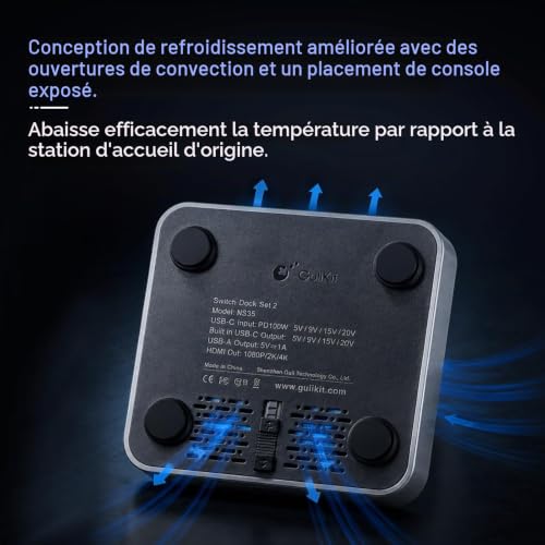 GuliKit Dock Compatible avec Nintendo Switch 2/Switch/OLED/Lite – vue 4