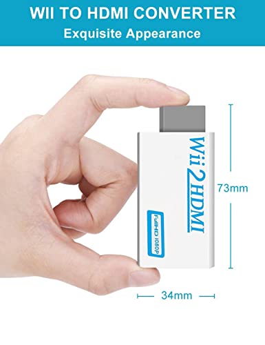 Upgraded Version Wii To Hdmi Converter + High Speed Hdmi Cable - Wii2 Hdmi 1080P 720P Hd Connector With 3.5Mm Audio Jack Support All Wii Display Modes, Compatible With Full Hd Devices #TOP1
