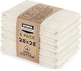 Utopia Kitchen Natural Flour Sack Towels [6 Pack - 28 x 28 Inch] 100% Cotton Tea Towels for Cleaning & Drying - Highly Absorbent Kitchen Dish Cloth