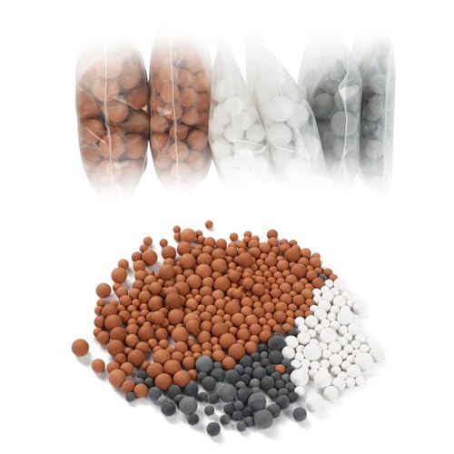 Vicloon Bolas Minerales, 6 Packs Iones Negativos de Bolas de Mineral, Adecuado para Filtro Iónico para Cabezal de Ducha, Purifica el Agua de la Ducha que Rejuvenece la Piel y el Cabello