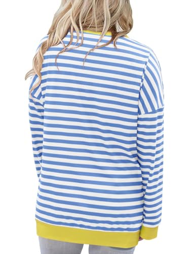 ONLYSHE Womens Crewneck Sweatshirt Casual Loose Fitting Tops Long Sleeve T Shirt