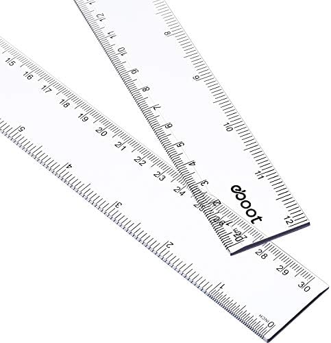 EBOOT 2 Pcs Plastic Ruler Straight Ruler Plastic Measuring Tool for Student