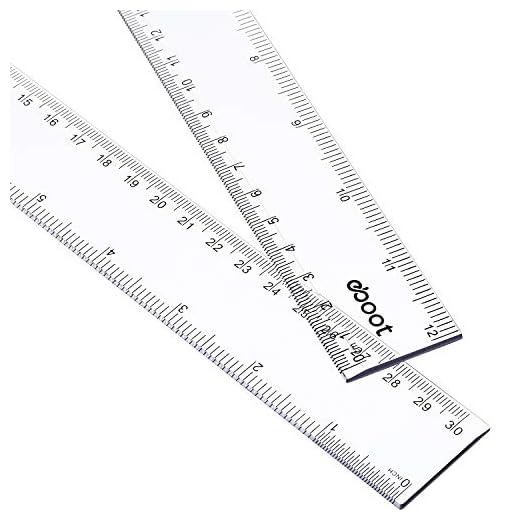2 Pack Plastic Ruler Straight Ruler Plastic Measuring Tool for Student School Office (Clear, 12 Inch)