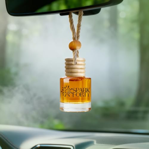 Image of Forest Woods Car Air Freshener Hanging | Car Perfume, 0.27 fl oz (8 ml) | 30-Day Luxury Glass Diffuser | Pine, Cedar & Green Herbal Layers | Long-Lasting Woodsy Scent