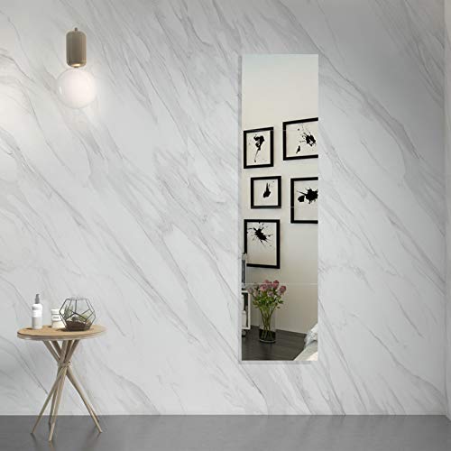 Full Length Wall Mirrors Tiles 14Inch x 4Pcs Frameless Body Gym Mirror Set Makeup Mirror Self Adhesive for Door Vanity Bedroom，Living Room - Thumbnail 7