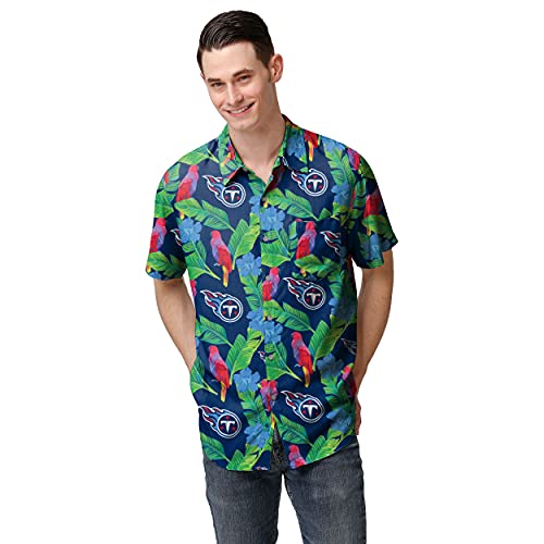 FOCO NFL Mens Floral Button Up Shirt - L