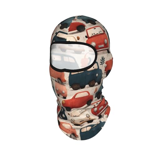 Qewfoju Red and Blue Cars 2 Print 1 Pcs Balaclava Ski Mask Full Face Cover Unisex Motorcycle Neck Gaiter