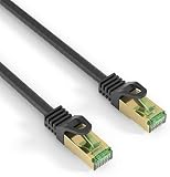 mumbi 23540 Cat.7 S/FTP Raw Cable de Red Ethernet LAN Patch con conectores RJ-45 15.0m, negro (1x)