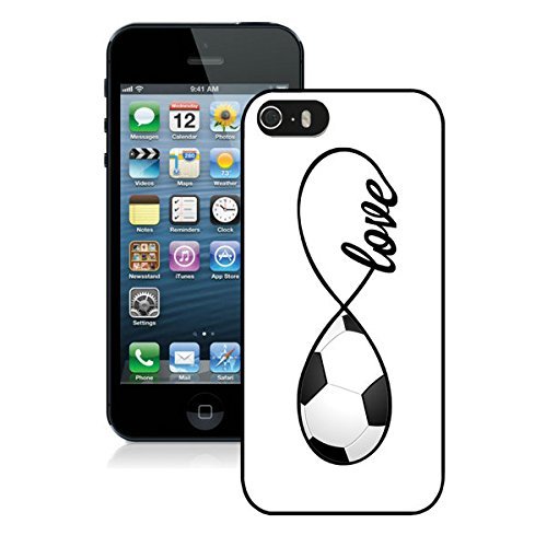 iPhone 5 casos, iPhone 5S casos, Fútbol amor fútbol infinito Amor iPhone 5/5S Negro Coverr