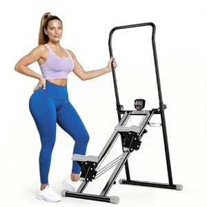 Stair Stepper Stairmaster with 3-Level Adjustable Resistance, Foldable Vertical Climber Machine for Home Gym Workout, Adjustable Handlebar & Pedals