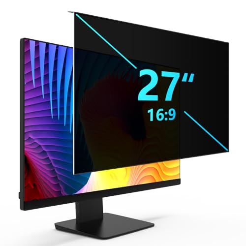JEHOO Filtro de privacidad para monitor de 27 pulgadas, relación de aspecto 16:9, pantalla de privacidad para ordenador, pantalla de privacidad de 27 pulgadas, filtro de privacidad extraíble