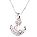 FC Rhinestones White Gold Plated Anchor Pendant Charm Neckalce