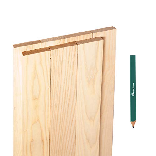 Forest 2 Home Ash Bundle - 1 X 3 X 48 Inches - 7 Board Pack - Kiln Dried Hardwood - S2S - Includes Carpenter Pencil #TOP3