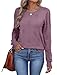 WIHOLL Womens Sweaters Early Fall Fashion Fashion 2025 Trendy Tops Long Sleeve Tunics for Leggings Cute Purple M