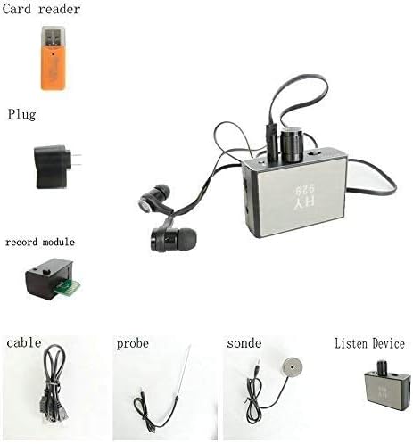 All components of the King-Star HY929 kit, including the main unit, earphones, sonde, probe, cables, record module, and card reader.