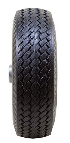 Marathon 4.10/3.50-4" Flat Free, All Purpose Utility Tire on Wheel, 4" Centered Hub, 3/4" Bearings, Black/Gray - Image 3