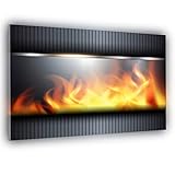 UrboArt Verbundglas - Herdabdeckplatte Spritzschutz Glas-Schneidebrett Herdschutz -Spritzschutz Glasschutz Herdplatte - Schneidebrett Uhr - Motiv: METAL