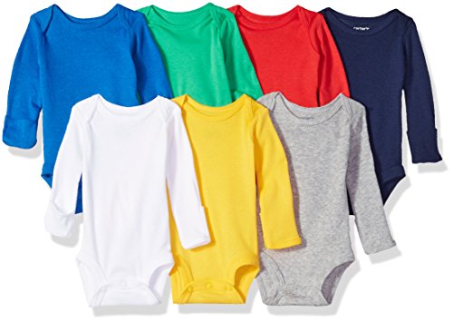Carter s Baby Boys 7-Pack Long-Sleeve Bodysuits, Multi Blue, Preemie