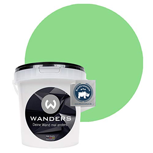 Wanders24 Tafelfarbe (1Liter, Hellgrün) Blackboard Paint - Tafellack - abwischbare Wandfarbe - in 20 Farbtönen erhältlich - Made in Germany