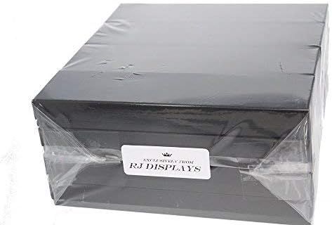 RJ Displays 20 Pack Cotton Filled Matte Black Color Cardboard Paper Jewelry Bracelet, Watch, Necklace, Jewelry Set, Gift Retail Packaging Box Size-8" x 2" x 1" inches #82