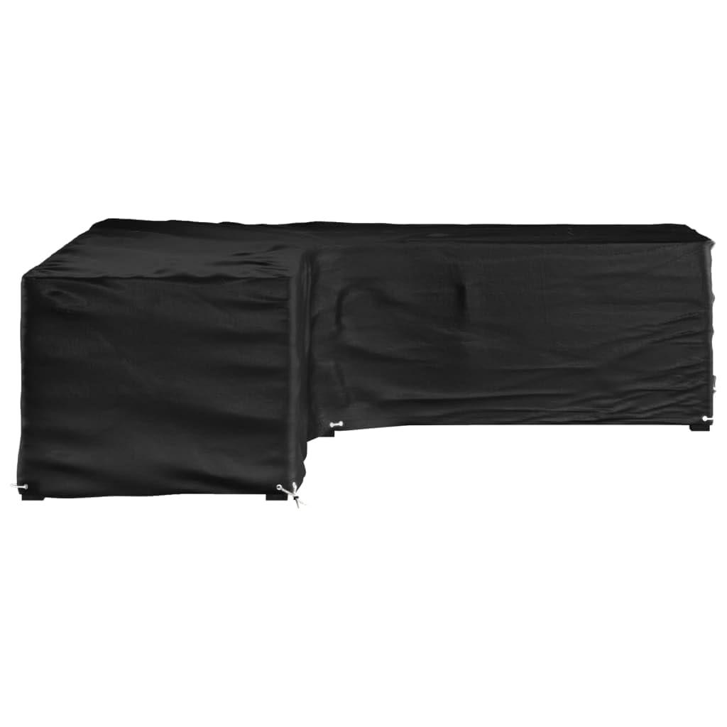 Fengshui Gartenmobel-Abdeckung L-Form 250x250x70 cm | Polyethylen, 16 Aluminiumosen, Wetterbestandig, Leicht Zusammenfaltbar