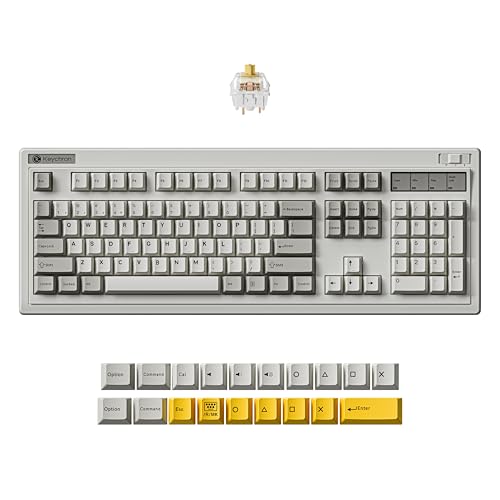 Image of Keychron R6 Retro Wireless Mechanical Keyboard, 100% Full Size Hot Swappable RGB Apex Banana Tactile Switch, QMK Tri-Mode(2.4 GHz /Bluetooth /Wired), Compatible with Mac PC Linux