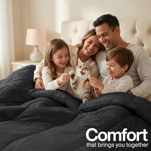 Image of Utopia Bedding Comforters Queen Size, All Season Duvet Insert, Down Alternative Box Stitched Bed Comforter with Corner Tabs, Machine Washable (Grey)