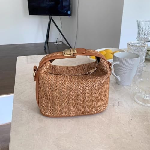 Straw Bag Summer Hand-held Straw Bag Versatile Shoulder Messenger Bag Fashion Handbag Woven Bag Straw Bags 7