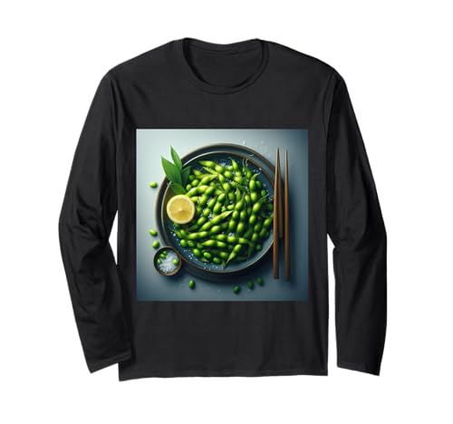 枝豆 大豆 ヴィーガン ベジタリアン 長袖Tシャツ