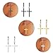 3 Pairs Mens Cross Drop Dangle Earrings Set Hanging Dangling Crucifix Hinged Earingings Stainless Steel Black Gold Silver