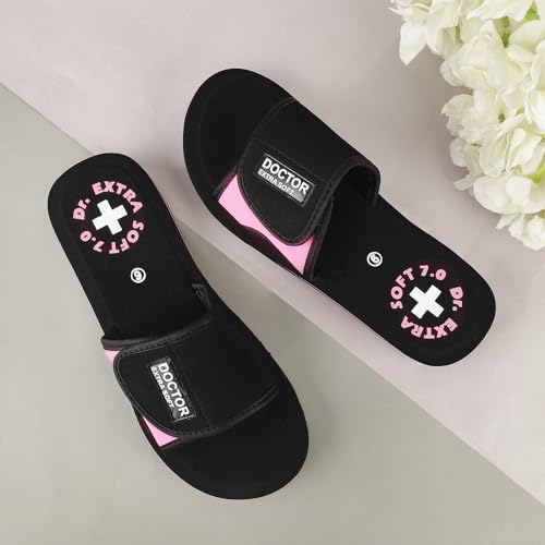 Image of DOCTOR EXTRA SOFT Women's Care Orthopaedic and Diabetic Adjustable Strape Super Comfort Dr Sliders Flipflops and House Slippers for Women's & Girl's Slides D-52