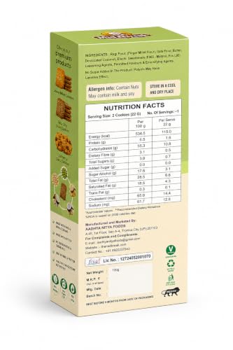 Image of MidBreak No Added Sugar Ragi Atta Cookies 100g |Finger Millet Biscuits | Gluten-Free Healthy Butter Cookies