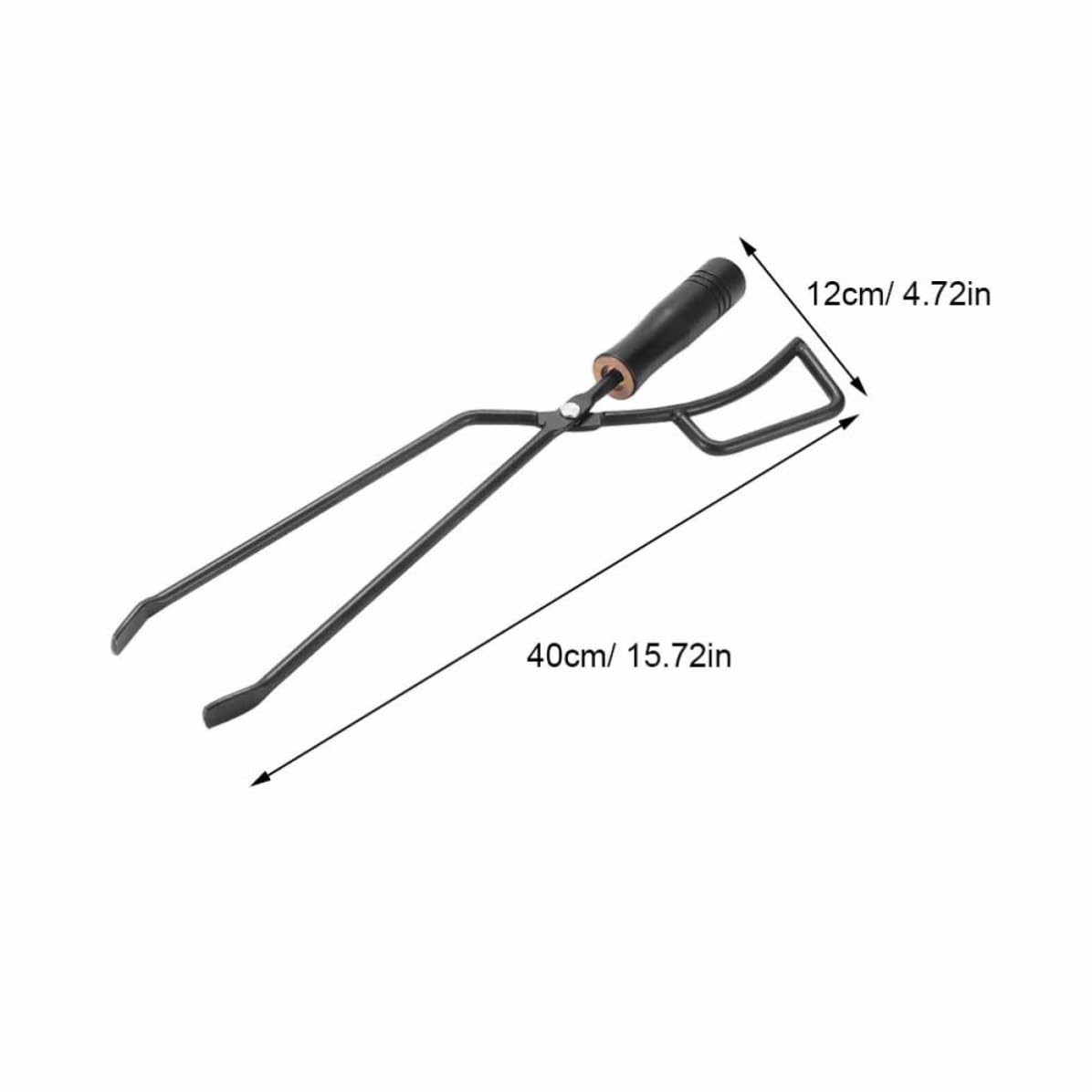 MAGICLULU Pinza per Carbonella in Ferro e Legno Nero, Utensile Barbecue Pratico e Stabile per Camping e Grigliate in Giardino