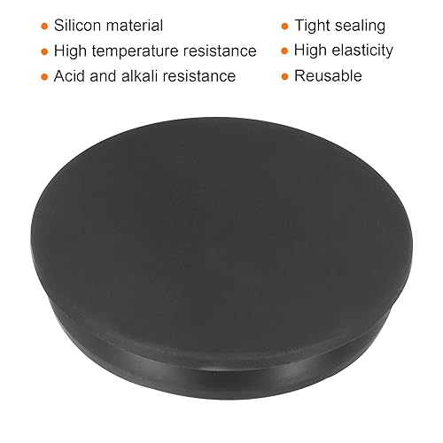 Image of uxcell High Temp Silicone Plug Mount Dia 77mm /3.03 inch T Shaped Rubber Stopper Hole Plugs for Powder Coating Plating Waterproof Plugs Sealing Plugs Black Pack of 1(OD 83mm)