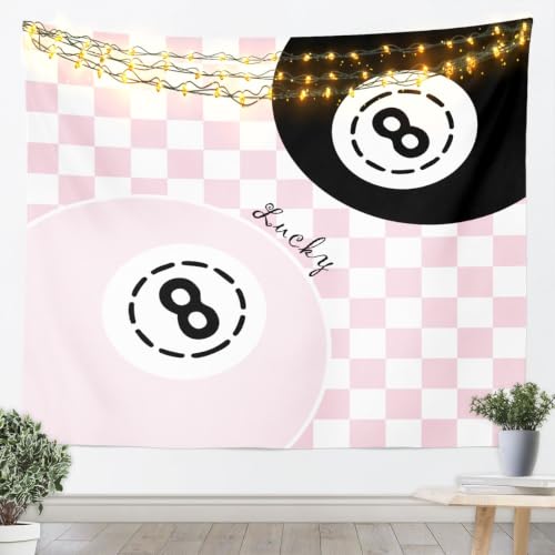 Feelyou Grid Pink Y2K Tapestry Wall Art for Bedroom