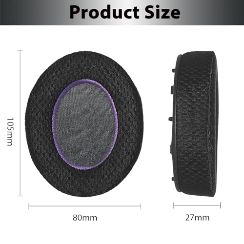 Image of WH-1000XM4 Replacement Earpads, Upgraded Mesh Fabric Ear Pads for Sony WH-1000XM4 Headphone, Comfort Material & Unique Inner & Outer Layer, Black & Purple Special Edition