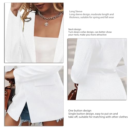 Terno feminino, casual cor pura colarinho de botão único elegante feminino terno de trabalho, blazer