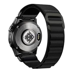 EKINGEEK Nylon QuickFit Armband für Garmin fenix 7S/6S/5S, epix Pro Gen 2 42mm, fenix 8 43mm, Descent Mk3/Mk3i 43mm, Approach S70 – atmungsaktives Ersatzarmband Schwarz (Schwarz)