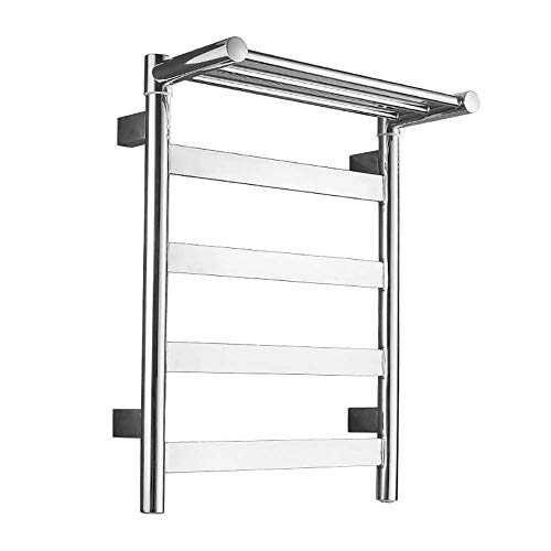 APUM Electric Designer Straight Towel Rail Radiator Heated Bathroom Warmer Drying Rack Smart Temperature Control, Stainless Steel