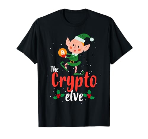 El elfo de Navidad Crypto Elfo Crypto BTC criptomoneda Camiseta
