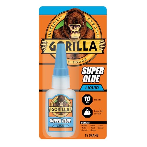 Gorilla Super Glue Liquid, Colle Cyanoacrylate à prise rapide, 0.53oz/15g
