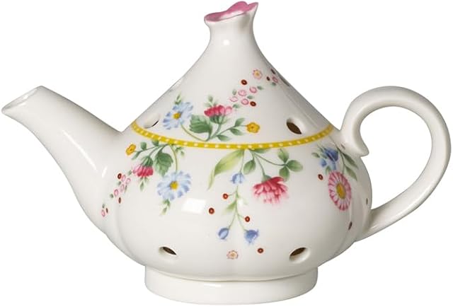 Villeroy und Boch Spring Awakening Dzbanek na świeczki typu tealight, dekoracyjny świecznik, porcelana premium, 15 x 9 x 10,5 cm, biały, kolorowy, 15 x 9 x 10,5