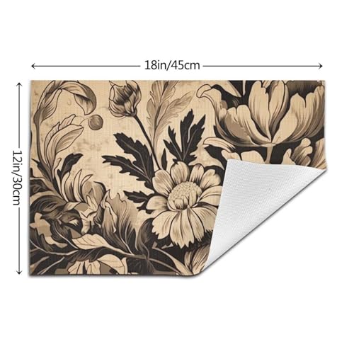 Set de table tissé lot de 6 résistant à la chaleur lavable décor encre - 3