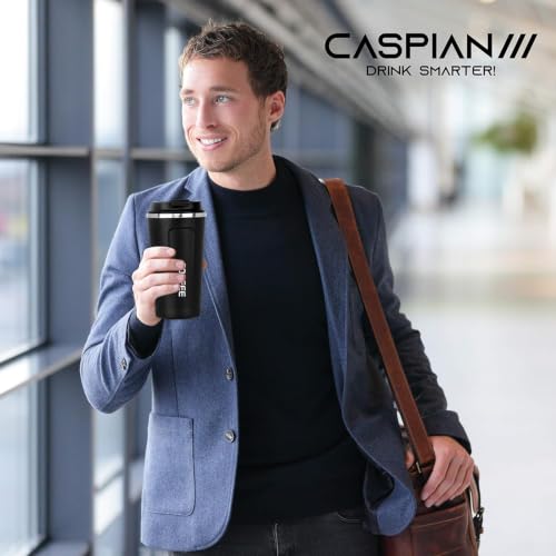 Image of CASPIAN / / / Java Customised Stainless Steel Mug 500 Ml Black Vacuum Insulated with Logo Print-Personalised Mug with Your Name Print for Kids Boys Girls School Office Gym-Perfect for Corporate Gifting