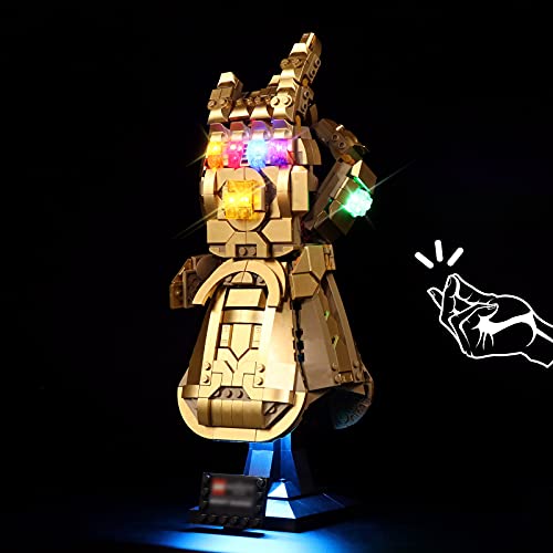 LED-Licht für Lego 76191 Infinity Gauntlet Collectible Bausatz, Dekoration Lichter für Thanos rechte Hand Gauntlet…